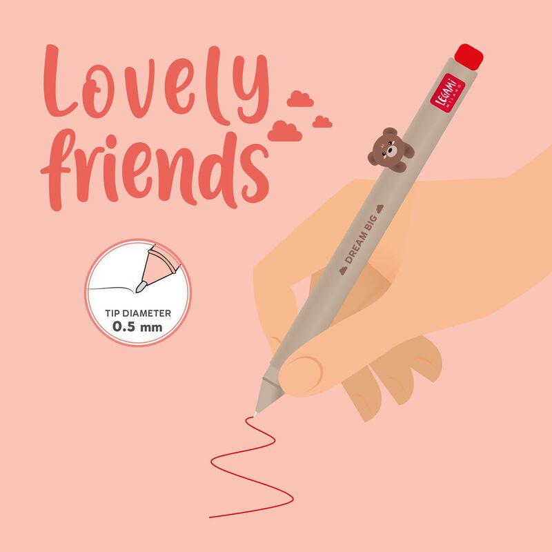 Legami Lovely Friends Gel Pen - Teddy Bear image number 2