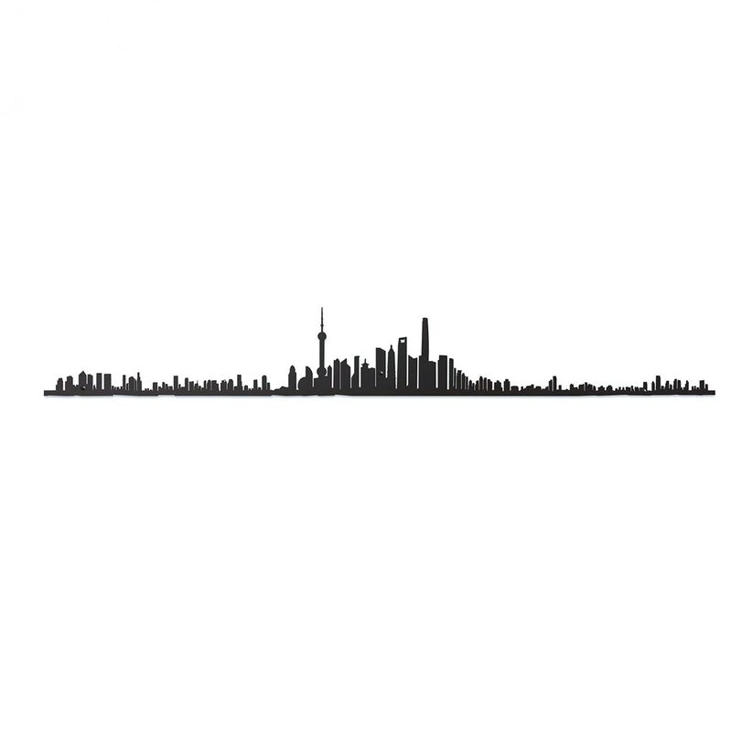 The Line Skyline of Shanghai Black Steel Silhouette 50cm image number 0