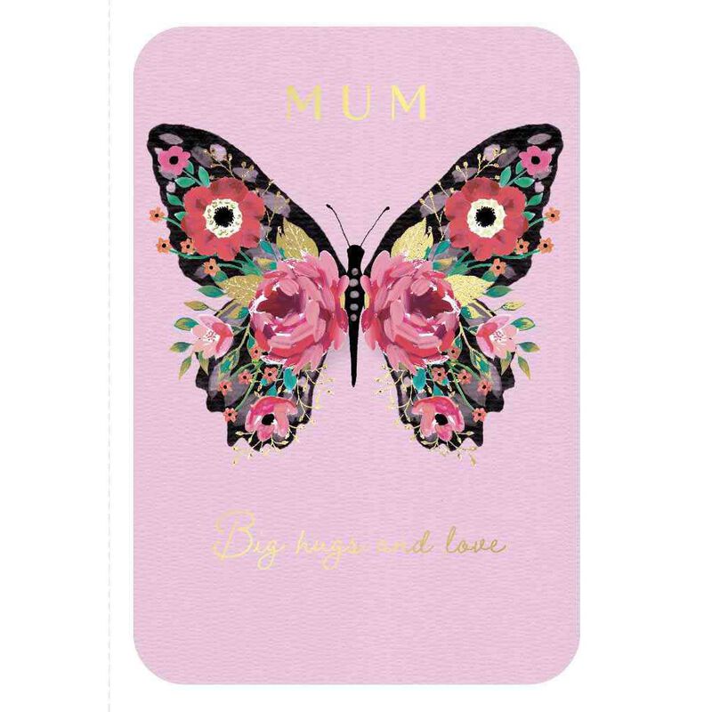 Image Gallery Mum Butterfly White Border Mother's Day Card image number 0