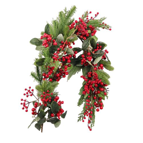 Garland With Mixed Berry Gumnut & Mixed Leaf 5 Foot