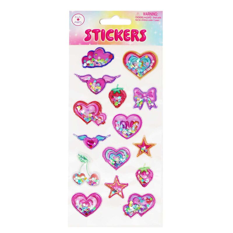 Pink Poppy Confetti Shaker Stickers image number 1