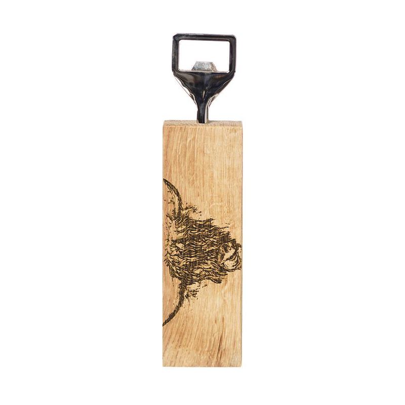 Selbrae House Oak Bottle Opener - Highland Cow image number 0