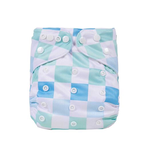 Bear & Moo Coastal Checks Cloth Nappy