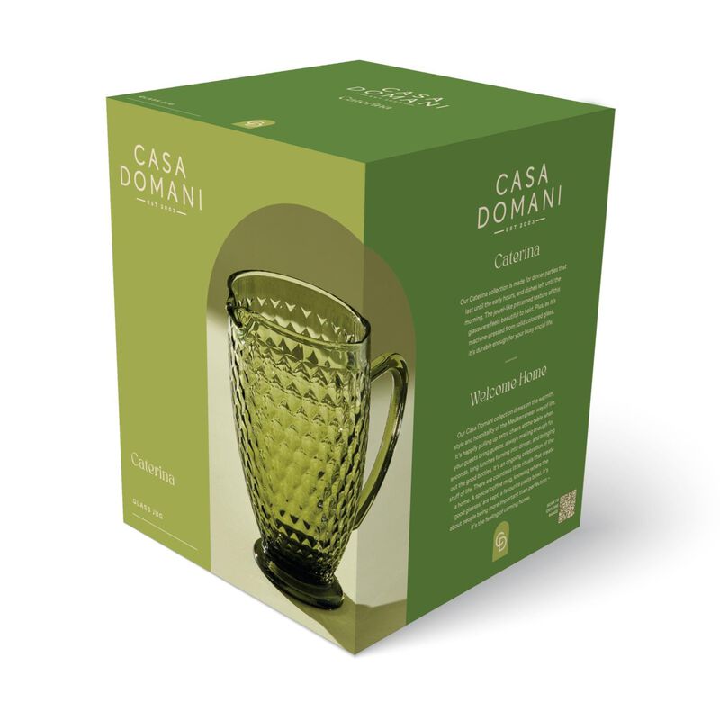 Casa Domani Caterina Glass Jug 1.3L Green Gift Boxed image number 1
