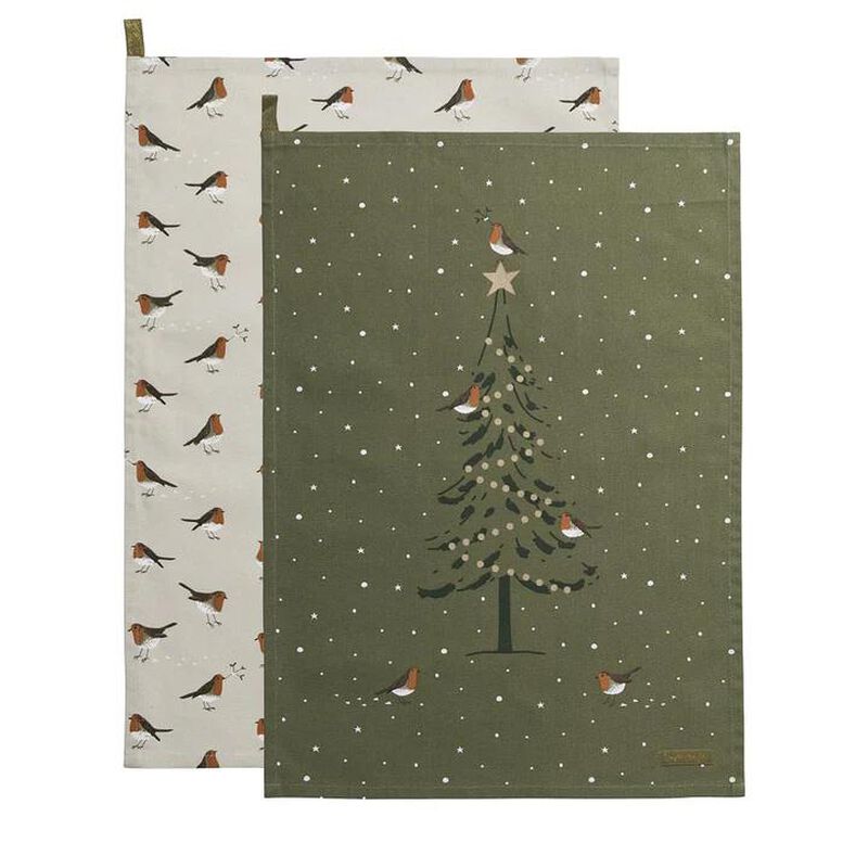 Sophie Allport Tea Towel - Set Of 2 - Robins image number 0
