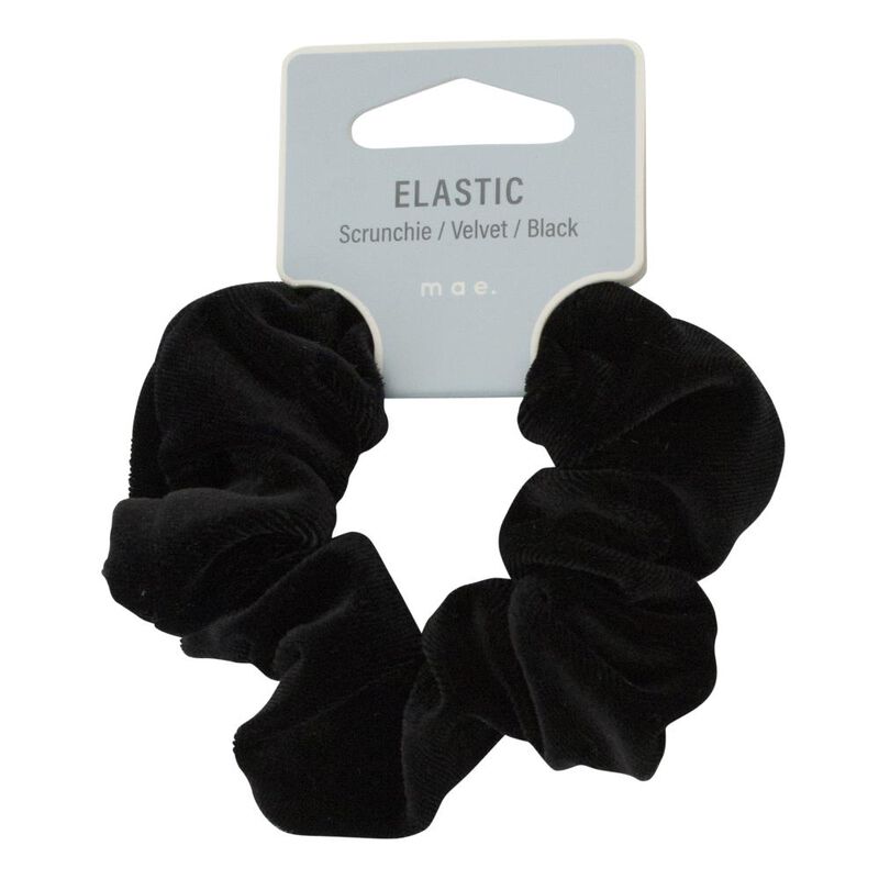 Mae Elastic Scrunchie Black Velvet image number 0