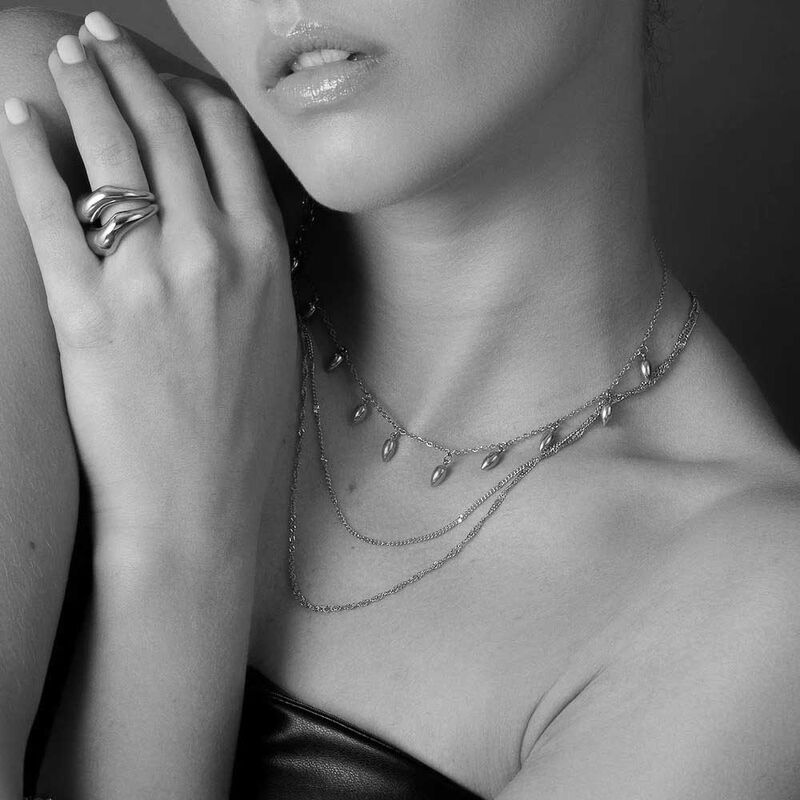 Silk & Steel Duo Necklace image number 1