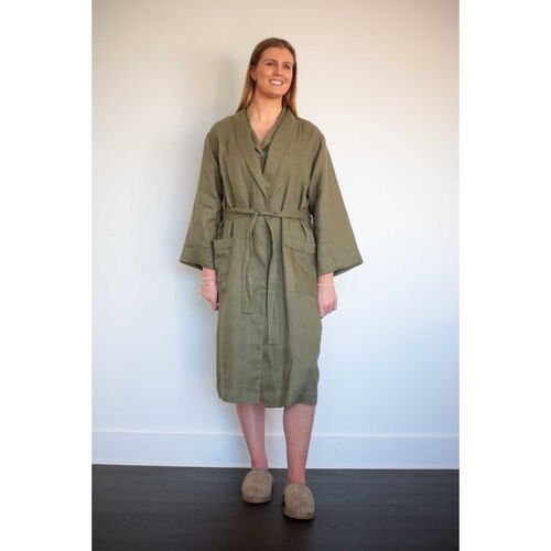 MM Linen Ivy Linen Robe
