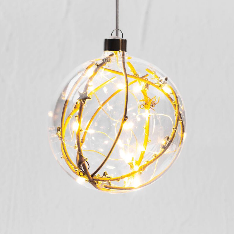 Stellar Haus Gold Bead Sphere Hanging Glass Light 12cm image number 0