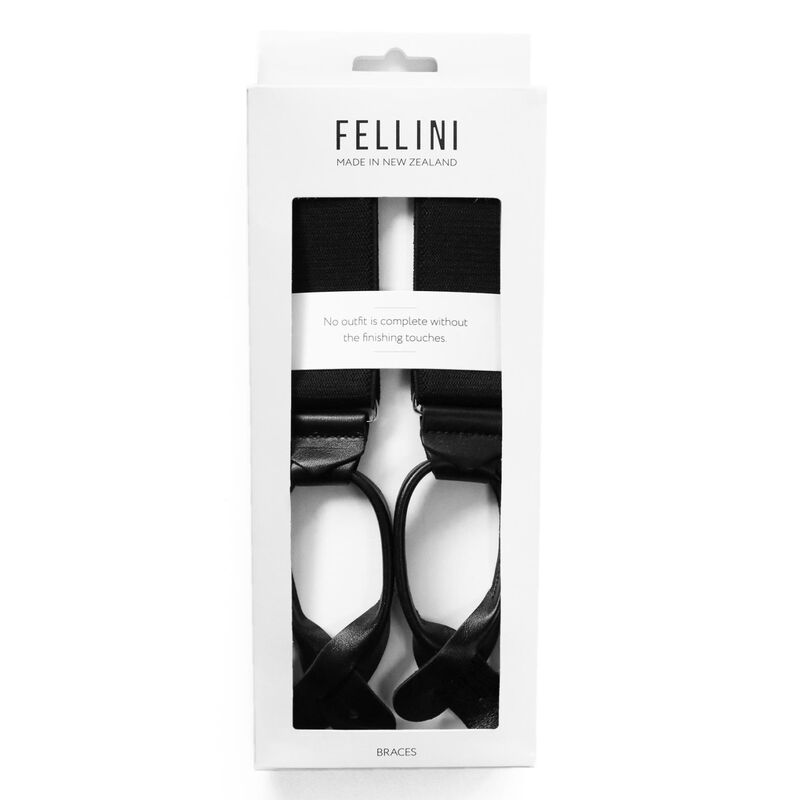 Fellini Plain 35mm Leather End Braces image number 0