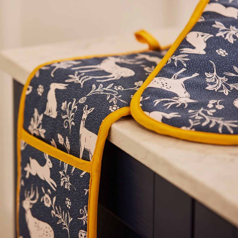 Ulster Weavers Forest Friends Navy Double Oven Glove image number 1