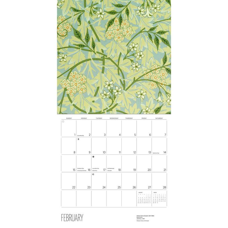 Pomegranate William Morris 2026 Wall Calendar image number 1