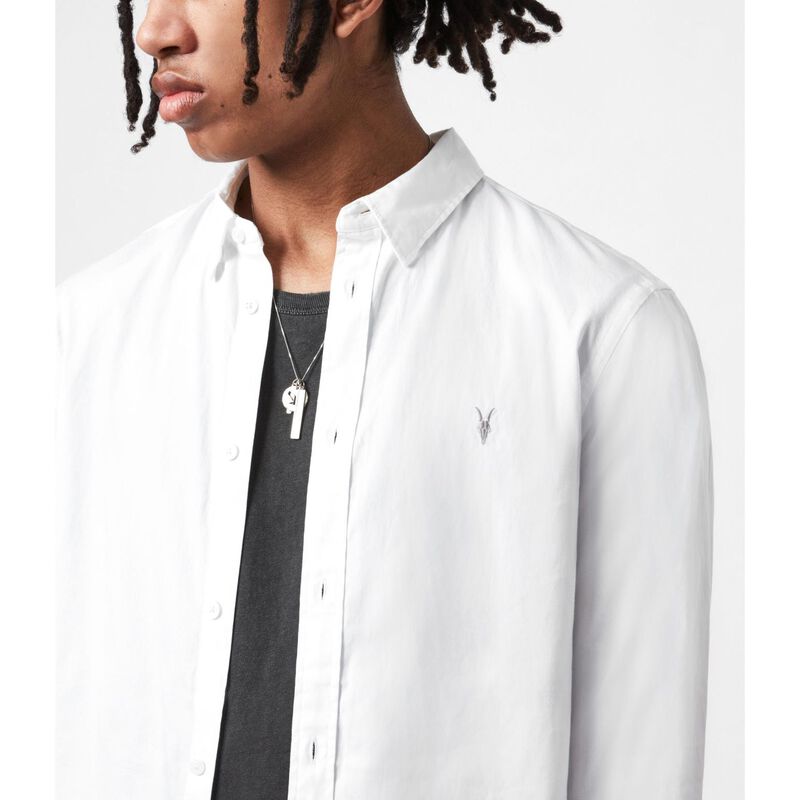 AllSaints Hawthorne Ramskull Stretch Fit Shirt image number 6