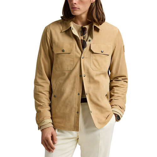 Polo Ralph Lauren Reversible Suede-Taffeta Shirt Jacket