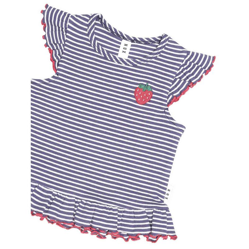 Huxbaby Ink Stripe Rib Peplum Tee 3M-2Y image number 1