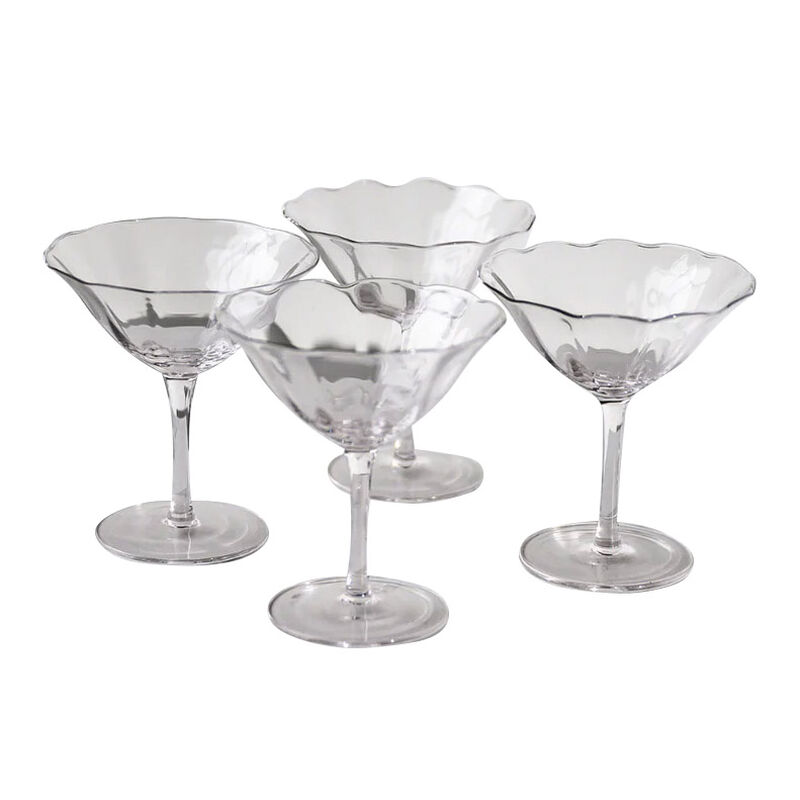 Home Lab Fleur Cocktail Coupe Clear Set Of 4 image number 0
