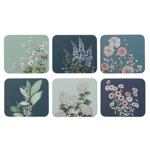 Ashdene Secret Garden Blue Coasters - 6 Pack
