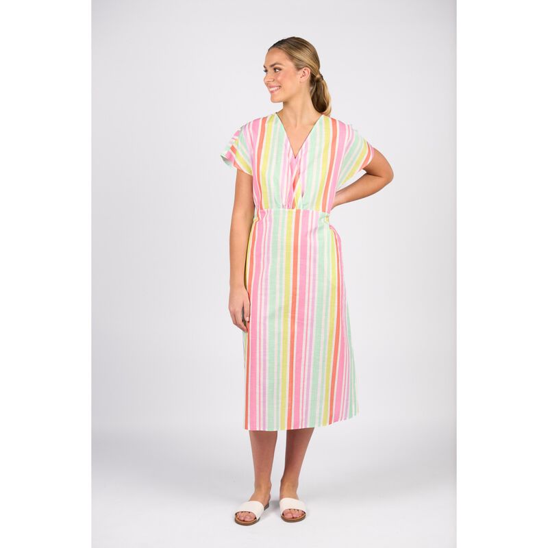 Vassalli Drop Shoulder Dress With Wrap Bodice And Side Pockets image number 3