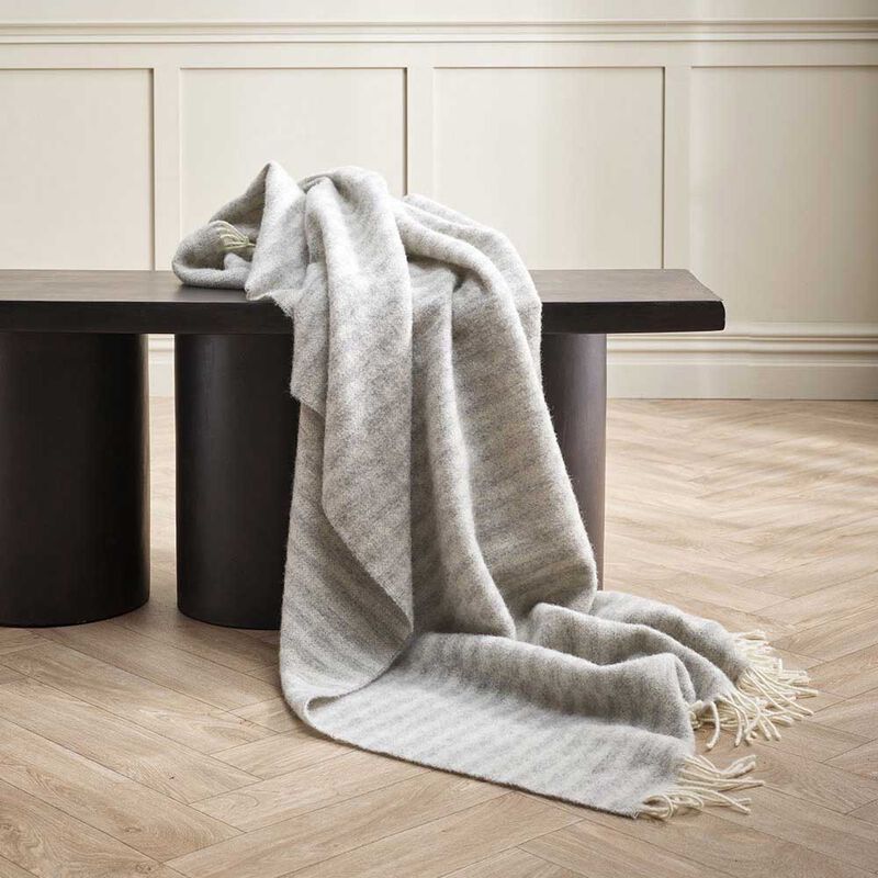 Baya Noah 100% NZ Wool Throw 130x190cm - Silver image number 1