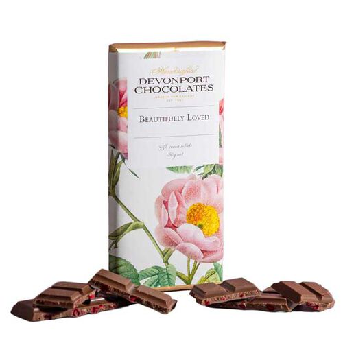 Devonport Chocolates Milk Chocolate Raspberry Warm Vanilla Bar 80g