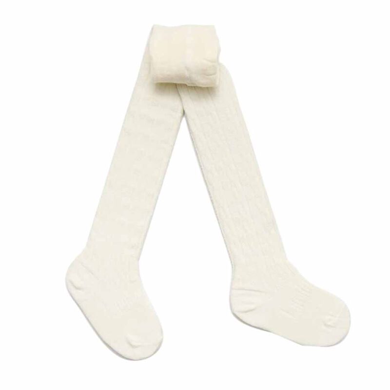 Lamington Socks Merino Wool Cable Tights Natural 0M-2Y image number 0