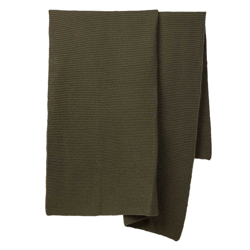 Citt&agrave; Wool Purl Knit Throw Olive 140x180cm image number 0