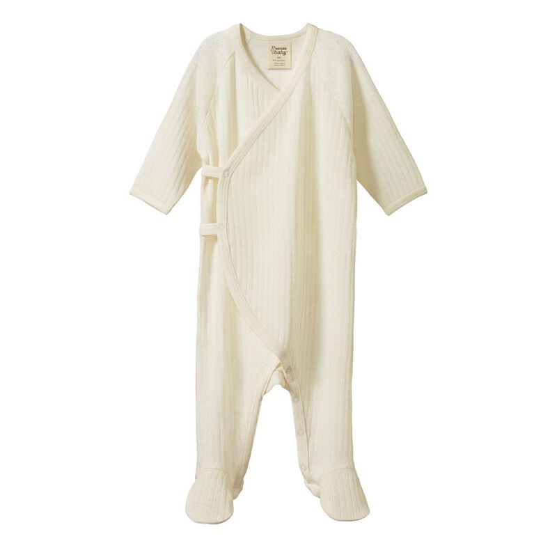 Nature Baby Merino Pointelle Kimono Stretch & Grow image number 0