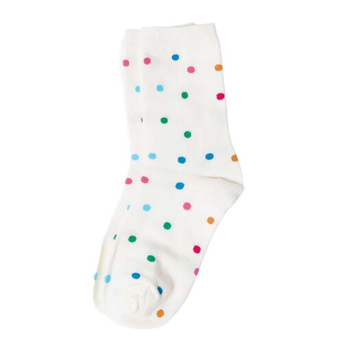 Stella + Gemma Socks White With Rainbow Spots
