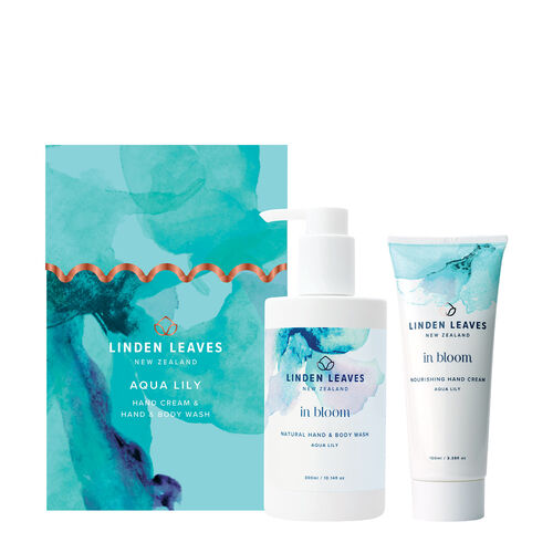Linden Leaves Hand Cream & Body Wash Boxed Set - Aqua Lily