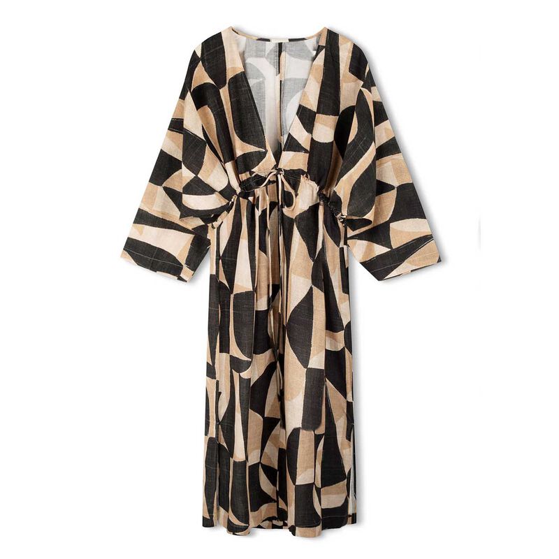 Zulu & Zephyr Mosaic Linen Blend Dress image number 2