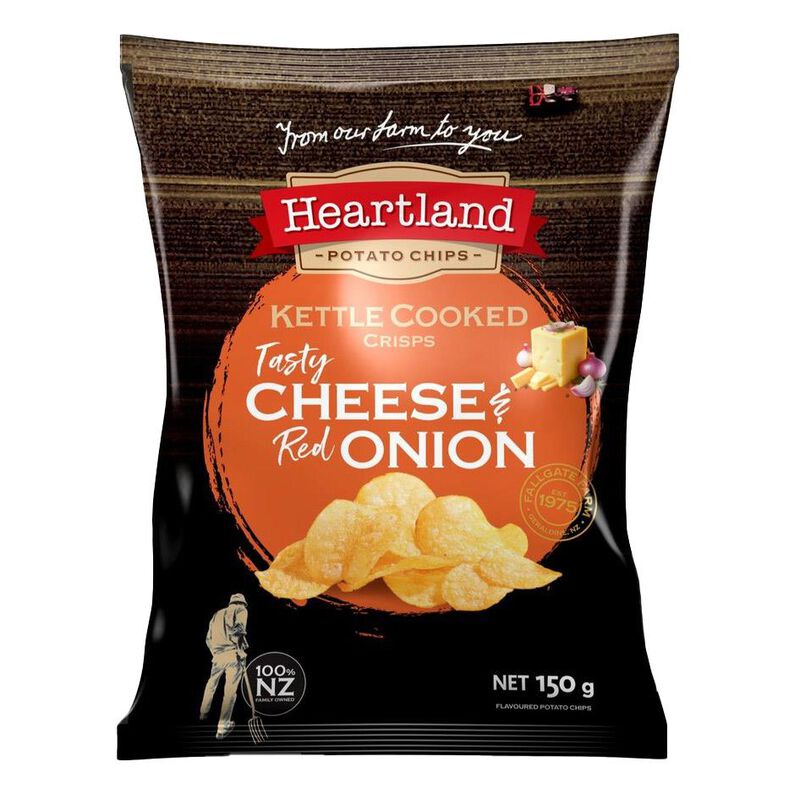Heartland Tasty Cheese & Red Onion Kettle Cooked Crisps 150g image number 0