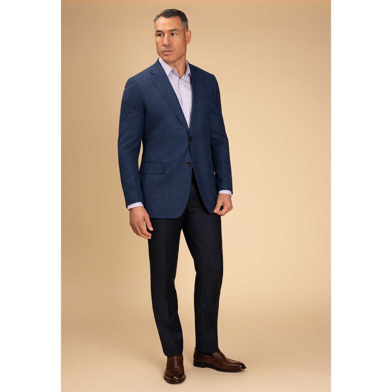 Rembrandt Hawker Blue Wool Linen Textured Blazer image number 2