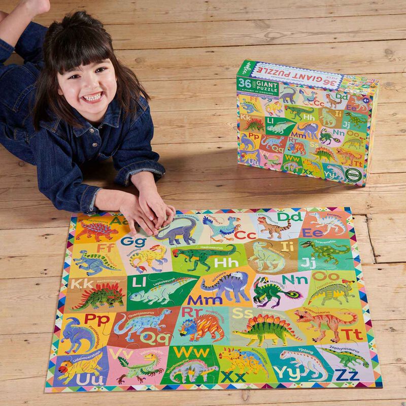 Eeboo  36Pc Giant Puzzle Alphabet Of Dinosaurs image number 3