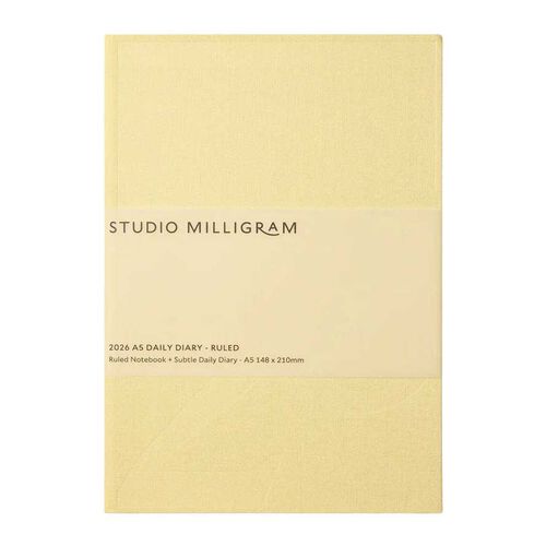 Studio Milligram A5 Butter Ruled Hard Cover Daily Diary 2026