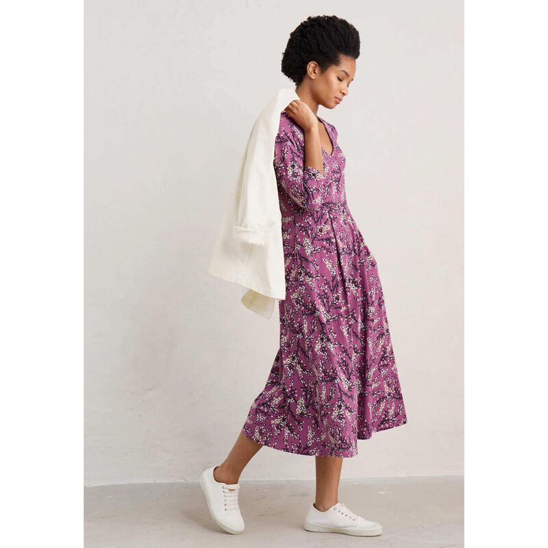 Seasalt Cornwall Helena Dress Heather Sketch Buddleia image number 1
