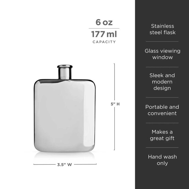 Silver Flask By Viski® image number 2