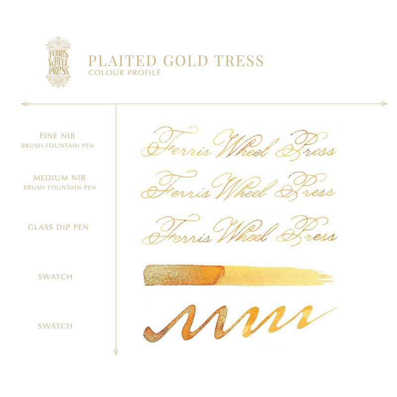 Ferris Wheel Press Fountain Pen Ink 20ml - FerriTales™ Plaited Gold Tress image number 2