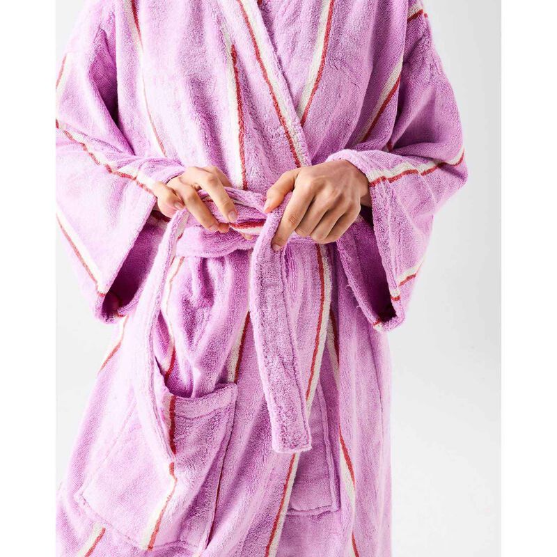 Kip&Co Lavender Field Stripe Bamboo Terry Bath Robe image number 2