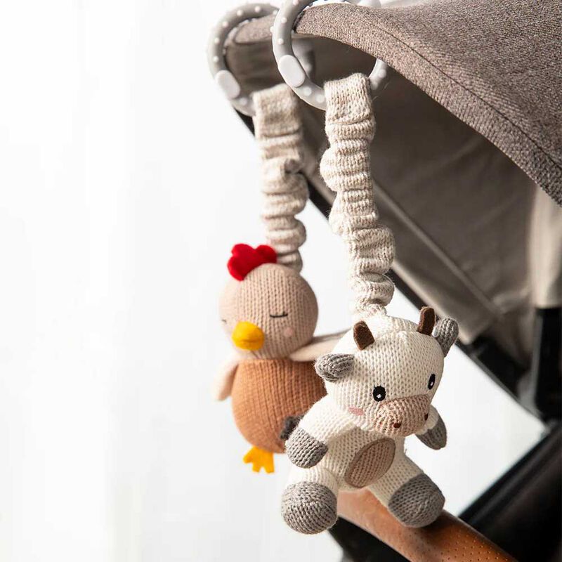 Living Textiles Stroller Toys 2 Pack - Cow & Chicken image number 2