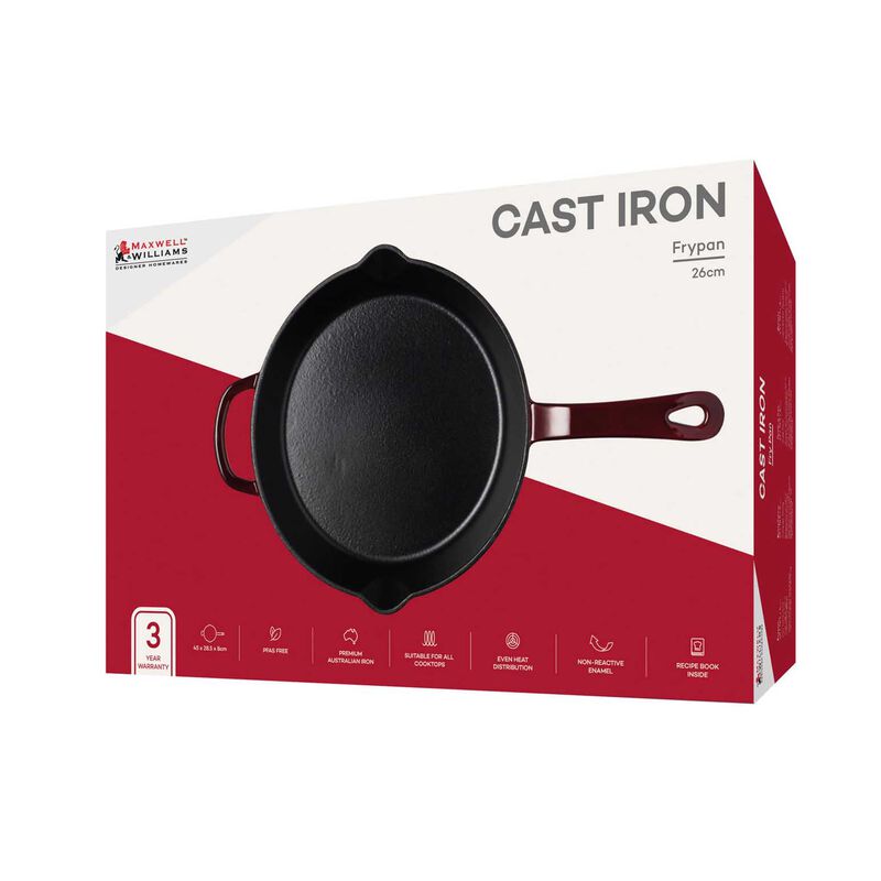 Maxwell & Williams Cast Iron Frypan Merlot 26cm Gift Boxed image number 2