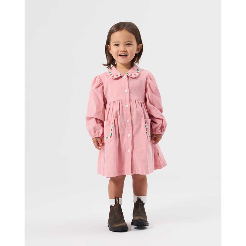 Goldie + Ace Wild Strawberry Corduroy Collar Dress 3-5Y image number 1