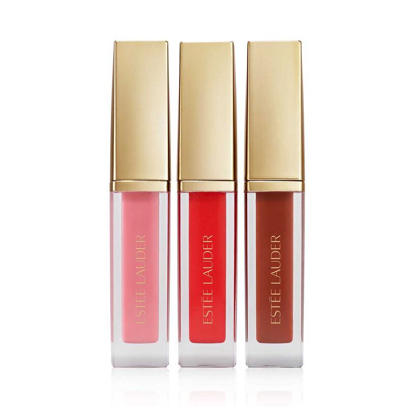 Est&eacute;e Lauder Suite Kisses Glossy Pout Mini Lip Oil Trio Makeup Gift Set image number 1