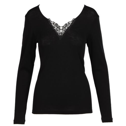 Baselayer Pure Wool Long Sleeve Lace Motif