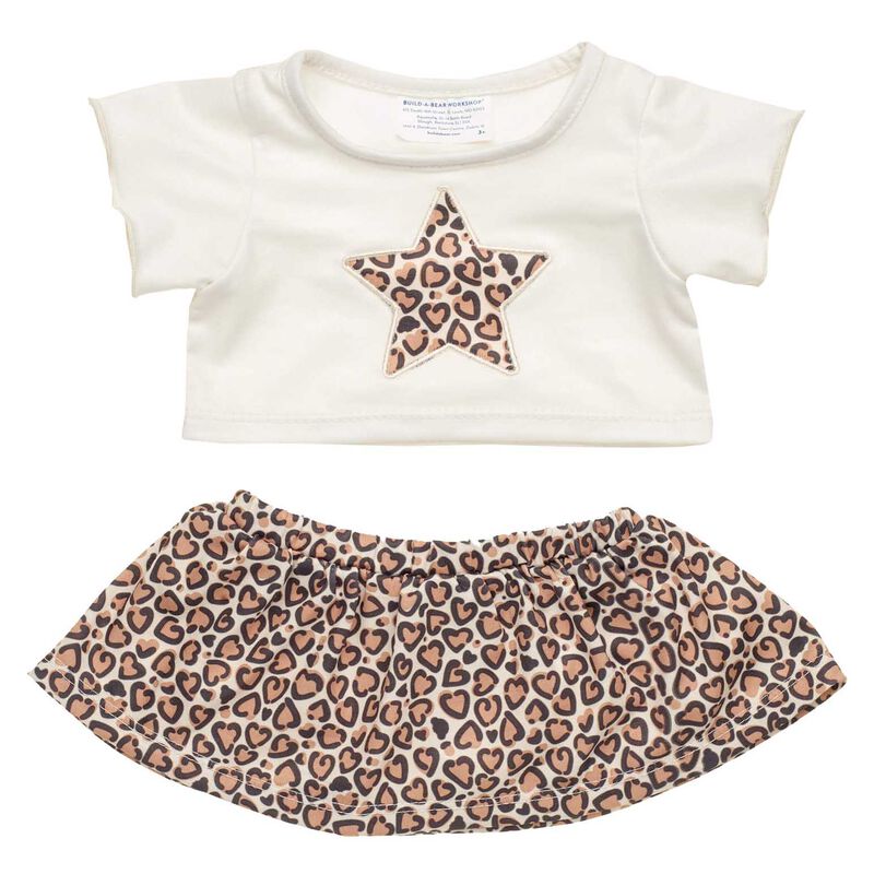 Build A Bear Outfit - Leopard Print Star Skirt Set image number 0