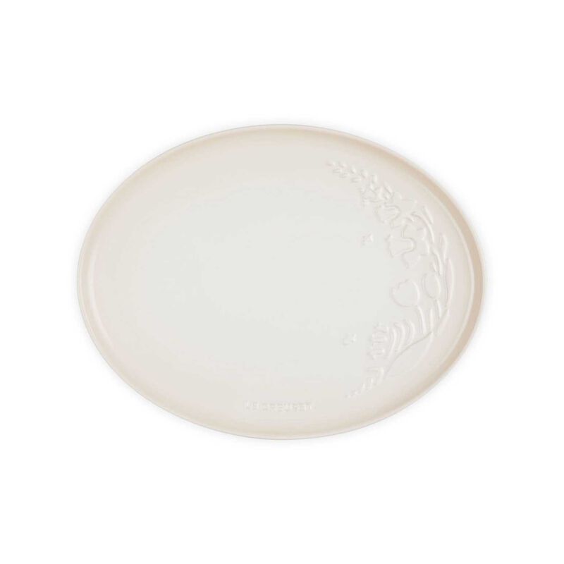 Le Creuset Jardin Oval Serving Plate 36cm - Meringue image number 1