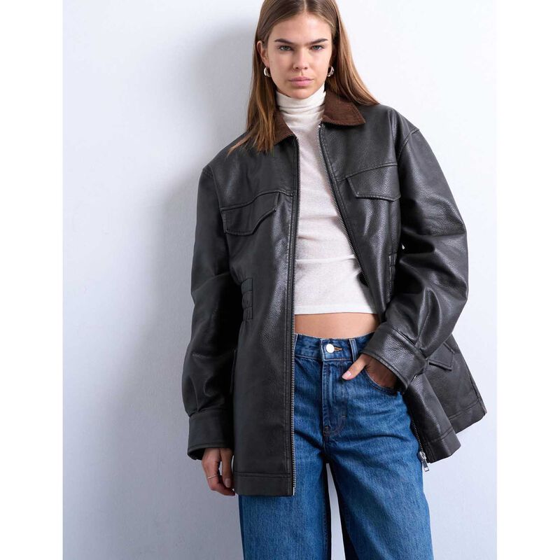 TOPSHOP Frej Cinch Waist Jacket image number 3
