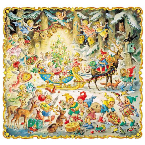 Korsch Verlag Deer With Sleigh Advent Calendar Poster 2026