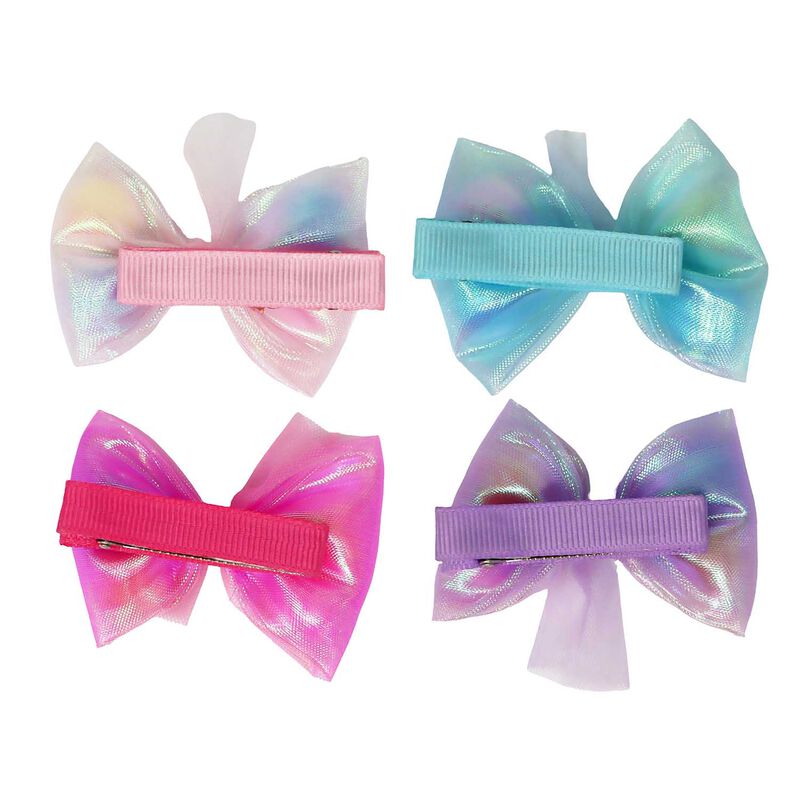 Pink Poppy Pom Pom Bow Hair Clip - Assorted image number 1