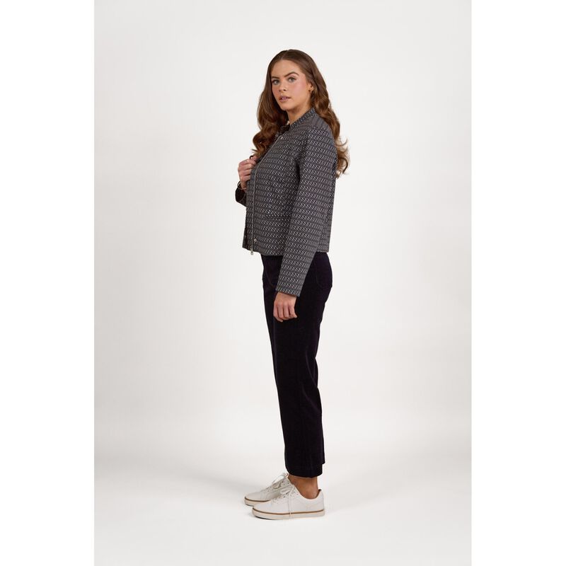 Vassalli Zip Up Military Style Lined Jacket With Button Detail image number 2