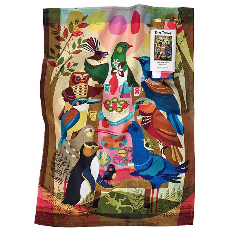 Party In The Forest Tea Towel image number 0